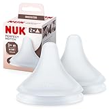 NUK Perfect Match Babyflaschentrinksauger | Ab 3 Monate | Passt sich dem Baby an | Anti-Colic | BPA-frei | Silikonsauger für Flaschen, Medium | 2 Stück