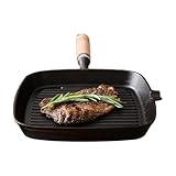 Generisch Grillpfanne Für Indoor-Grillen - Camping Bratpfanne Mit Holzgriff | Tragbare Wärmebeständige Pfanne Multifunktional Küchenhelfer Für Pfannkuchen Sandwiches