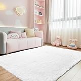 Sour Lemon Hochflor Teppich Grau Teppich Wohnzimmer 200x300 Waschbar Anti-Rutsch Extra Große Teppich Schlafzimmer Flauschige Moderne Teppiche Matte Teppichen für Schlafzimmer Kinderzimmer