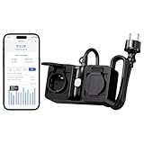 Meross Smart Steckdose mit Stromverbrauch, WLAN Steckdose Outdoor Stromzähler für Balkonkraftwerk Außensteckdose wasserdichte IP44, funktioniert mit HomeKit, Alexa und Google, 16A 1.5m