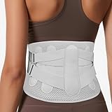 GuKKK Rückenstützgürtel mit 5 Metallstützen,Rückenbandage 3D-Gestrick Atmungsaktiv für Herren und Damen,Lendenwirbelstütze mit Verstellbarer Rückengurt Rückenschmerzen Linderung für Arbeit(L)