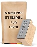 melu kids® Nachhaltiger Namensstempel Kinder für Textil & Papier, Personalisierter Textilstempel aus Holz eignet sich perfekt für Kindergarten/Schule, Tinte ist waschmaschinenfest