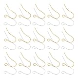 GALPADA 400 Stück Ohrhaken Gold Silber Plattiert mit Transparenten Ohrstoppern Schmuckzubehör für Selbstgemacht Ohrringe Leichte Ohrhaken für Damen Ohrringhaken für Schmuckherstellung