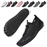ziitop Barfuß-Wasserschuhe für Damen & Herren | Größe 36-45, Schwarz , 10.5 UK