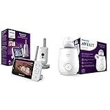 Philips Avent Connected Videophone SCD923/26, Babyphone mit Full HD-Kamera und Secure Connect-System, mit Baby Monitor + App & Avent Schneller Flaschenwärmer (Modell SCF358/00)