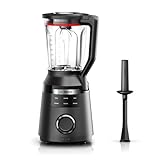 Bosch Hochleistungsmixer, Smoothie Maker, 1800W, VitaPower Serie 6 MMB6652B, 45.000 U-min, Programme für heiße Suppe & Reinigung, 2L, spülmaschinenfeste Teile, Made in Europe, schwarz
