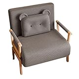 Schlafsessel-Schlafsofa 3 In1 Aus Cord mit Verstellbare Rückenlehne Bettfunktion,mit Kopfkissen Gästebett Klappbar Bis 150kg(Khaki)