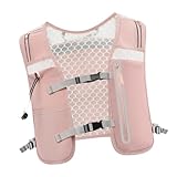 Amagogo Laufweste, Sporttasche für Damen Und Herren, Handytaschen, 4L, Verstellbare Träger, Trinkweste Zum Laufen, Rosa