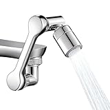 XVZ Drehbarer Wasserhahn Aufsatz, Wasserhahn Verlängerung mit 1080-Grad-Drehung & 2 Strahlarten - Universeller Dreh-Aufsatz für Küche und Bad