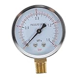MAGICLULU Luftkompressor Druckmanometer Vertikales Druckmessgerät für Lufttank Kompatibel mit Verschiedenen Industrien Robustes Gehäuse für Chemische Leichte Industrieanwendungen
