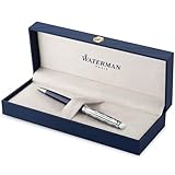Waterman Hémisphère Kugelschreiber | Metall und blaue Lackierung | ziselierte Kappe | blaue Tinte | Geschenkbox