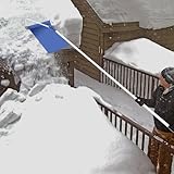 Dachräumer Schneeschieber Dachschneeräumer mit Einstellbar Teleskopieren Griff 180-660cm, Schneeschaufel Dach Schnee Rake mit Rollen