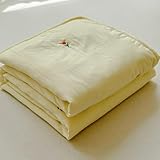 Hiseng Tagesdecke, Feste Farbe Bettdecke 2.5 Tog, Bettüberwurf, Mikrofaser Tagesdecken Weich Steppdecke, 2025 Leichte Sommerdecke, für Doppelbett Einzelbett (Gelb,150 * 200cm)