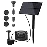 Seyrnicay Solar Springbrunnen, Solar Vogeltränke Wasserpumpe - Quadratische Wasserbrunnenpumpe Outdoor, Solar Springbrunnen Teichpumpe mit 4 Düsen, für Vogelbad, Garten, Aquarium