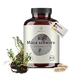 BIO Maca schwarz Kapseln, 4500 mg Tagesdosis hochdosiert, rückstandskontrolliert, deutsche Herstellung, vegan, laktose- & glutenfrei, ohne Zusätze, 270 Kapseln x 750 mg, BIONUTRA®