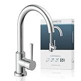 SCHÜTTE Küchenarmatur Cornwall, Wasserhahn Küche, 360 Grad schwenkbare Spültischarmatur für Doppelspülspecken, 79116 Chrom