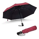 JIGUOOR Regenschirm, kompakte starke winddichte automatische Regenschirme, faltende leichte, tragbare Reise UV Golf Regenschirm für Regen, Auto Öffnen und Schließen Frauen/Männer Regenschirm