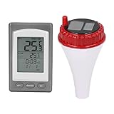 Kuuleyn Digitales Poolthermometer, Wasserthermometer, kabelloses ABS-Schwimmbadthermometer, solarbetriebenes, schwimmendes Wasserthermometer mit LCD-Display