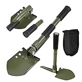 mizikuu Klappspaten, Multifunktional Klappschaufel aus Kohlenstoffstahl Robuste Einfach Tragbar Gartenschaufel Pflanzschaufel Abnehmbar Schaufel für Überleben, Garten, Camping, Outdoor, Grün, S