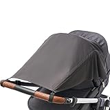 Universal Sonnensegel für Kinderwagen mit Seitenschutz/UV Schutz 50+/ Sonnenverdeck für Kinderwagen/Sonnendach/Sonnenrollo/Sonnenschutz für Babys/Farbe: Anthrazit