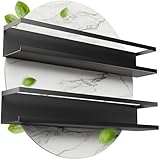 LIKAYA Gewürzregal 2er Set – Schwarzes Metallregal für Gewürzgläser, ideal für Ankerkraut & Co. | Kein Bohren dank 3M™ Klebepads | Platzsparend, stilvoll & stabil – einfache Montage ohne Bohren!