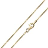 Materia Schlangenkette Silber 925 Gold - Damen Halskette 1mm vergoldet K126-50cm