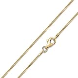 Materia Schlangenkette Silber 925 Gold - Damen Halskette 1mm vergoldet K126-50cm