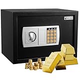 Ecosa Elektronischer Tresor 35x25x25cm mit Kombinationsschloss und Schlüssel - Hotelsafe, Möbeltresor, Wandtresor für Zuhause und Kinder - Elektrischer Safe 3x extra dicke Doppelbolzenverriegelung