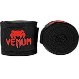 Venum Herren Kontact Boxbandagen Bänder, Schwarz/Rot, 4m