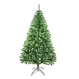 SOLAGUA NAVIDAD Künstlicher Weihnachtsbaum, Lametta-Blatt-Tanne 120–210cm Bäume mit Metallunterstützung (Glitzergrün, 150cm 293Tips)