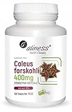 Aliness Coleus forskohlii 400mg, Indianernessel, Nahrungsergänzungsmittel mit Pflanzenextrakten, 100 kapseln