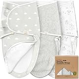 3-Pack Pucksack Baby 0-3 monate - Bio-Baumwolle Pucktuch Baby, Ergonomische Baby Schlafsack Neugeboren, Pucksack Reißverschluss, Leicht zu wechselnde Babyschlafsack, Neugeborene Wickeltuch (Aspire)