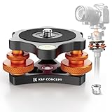 K&F Concept Stativkopf Nivellierbasis, Aluminium Nivelliersockel, Nivellierbasis mit 3/8' Schraube,-5° präzise Winkeleinstellung,Dreirad Nivellier für Makro Panoramafotografie,mit 1/4 auf 3/8 Adapter