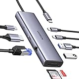 UGREEN Revodok USB C Hub 2*USB A &2*USB C Ports, 4K 60Hz HDMI, PD 100W, Ethernet, SD/TF USB C Adapter kompatibel mit iPhone 15/15 Pro, MacBook Pro/Air, iPad Pro/Air, Surface Pro, Galaxy S24/S23 usw.