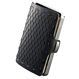I-CLIP Original Geldbörse mit Münzfach - Slim Wallet aus Leder - Kreditkartenetui mit Geldklammer - hochwertiges Portemonnaie - Schwarz mit silbernem Rahmen
