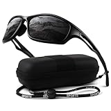 LINVO Sonnenbrille Herren Polarisiert Verspiegelt TR90 Sportbrille Autofahren Angeln Fahrradbrille mit 100% UV400 Schutz Cat 3 CE