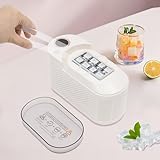 WindWilder Eiswürfelmaschine 120W, 8 Würfel in 15 Minuten Bereit - Mini Eiswürfelbereiter mit Clip - Tragbare Elektrisch Eismaschine für Arbeitsplatte/Zuhause/Auto/Reisen (Beige)