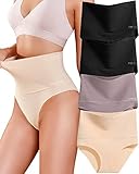 FINETOO 4er Pack Bauchweg Unterhose Damen High Waist Slip...