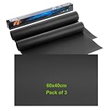 Lifhety 3er Set Backofenmatte Groß, 60x40cm Antihafte Dauerbackfolie für Backofen Boden, Backblech Matte, Grillmatten für Gasgrill, Backpapier Wiederverwendbar, Schneidbar Größen