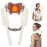 arboleaf 6D Nackenmassagegerät – Handgefertigter, kabelloser Schulter- und Nackenmassager mit 2 Heizstufen, 3 Modi, waschbarem Bezug und 90 Min. Akkulaufzeit für ultimative Entspannung und Stressabbau
