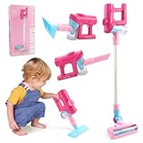 Staubsauger Spielzeug Set, Reinigungswerkzeuge für Kinder 3 4 5 6 Jahren Spielzeugstaubsauger, Kinderstaubsauger mit Echter Saugfunktion
