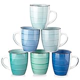 vancasso Kaffeetassen Steingut, BONITA 6-teiliges Tassen Set, 350ml Kaffeebecher mit Henkel