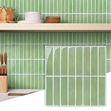 Commomy 3D-Wandfliesen, selbstklebend, Salbeigrün (ST144+UK)
