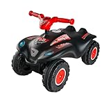 BIG Bobby Car Quad Racing (schwarz-rot) - Kinder-Rutschauto ab 3 Jahre mit Lenker, Hupe und Offroad-Reifen, Auto für Mädchen und Jungen von 3-7 Jahre (max. 50 kg)