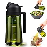 MRUN BONE 2 in 1 Ölsprüher für Speiseöl, UV-Schutz Sprühflasche Öl, 470ML Cooking Oil Sprayer, Ölausgießer für Heißluftfritteuse, Sprühöl, Zum Kochen,Grillen,Küche, Heißluftfritteuse