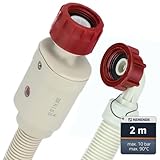 Kenekos - 1,5-3m Aquastop Schlauch 3/4 Zoll Anschluss (Standard) für Waschmaschine & Geschirrspüler, mit Sicherheitsventil, Schmutzsieb, max. 90°C – Sicherheitszulaufschlauch gegen Wasserschäden 2m