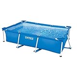 Intex Rectangular Frame Pool 260×160×65 cm | rechteckiger Aufstellpool mit Stahlrahmen & PVC-Wänden | 2282 l Wasserinhalt | stabil & einfach aufzubauen