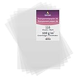 Tritart Transparentpapier Bedruckbar Weiß DIN A4 - Pauspapier Pergamentpapier zum Bedrucken 125 Blatt 100g/m² - Architektenpapier Transparent Papier Bögen - Durchsichtiges Papier