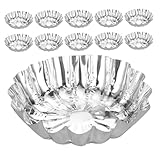 SOLUSTRE 100 Stück Aluminiumfolie Törtchenformen Antihaft Backformen für Eierkuchen Pudding Muffins Desserts und Snacks Einweg Tart Trays für Partys und Bbqs