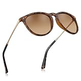 CARFIA Vintage Polarisierte Sonnenbrille für Damen Herren UV400 Schutz Ultraleicht Rahmen